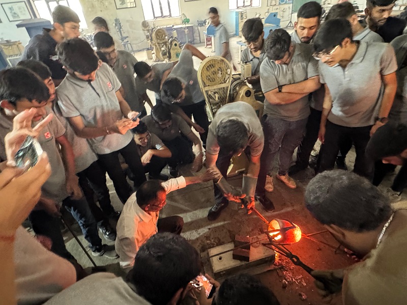 Photos of Hands-on Practice of Sand-Casting Process