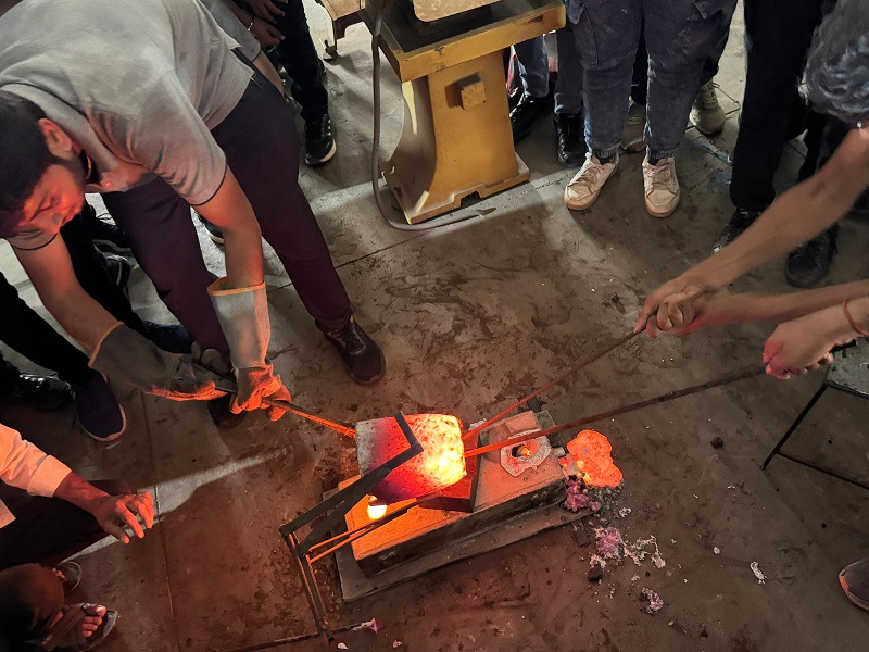 Photos of Hands-on Practice of Sand-Casting Process