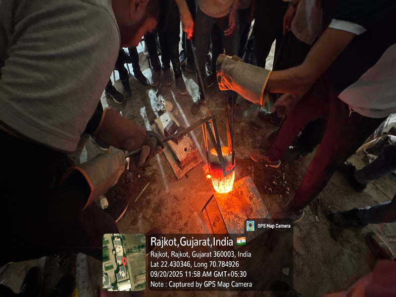 Photos of Hands-on Practice of Sand-Casting Process