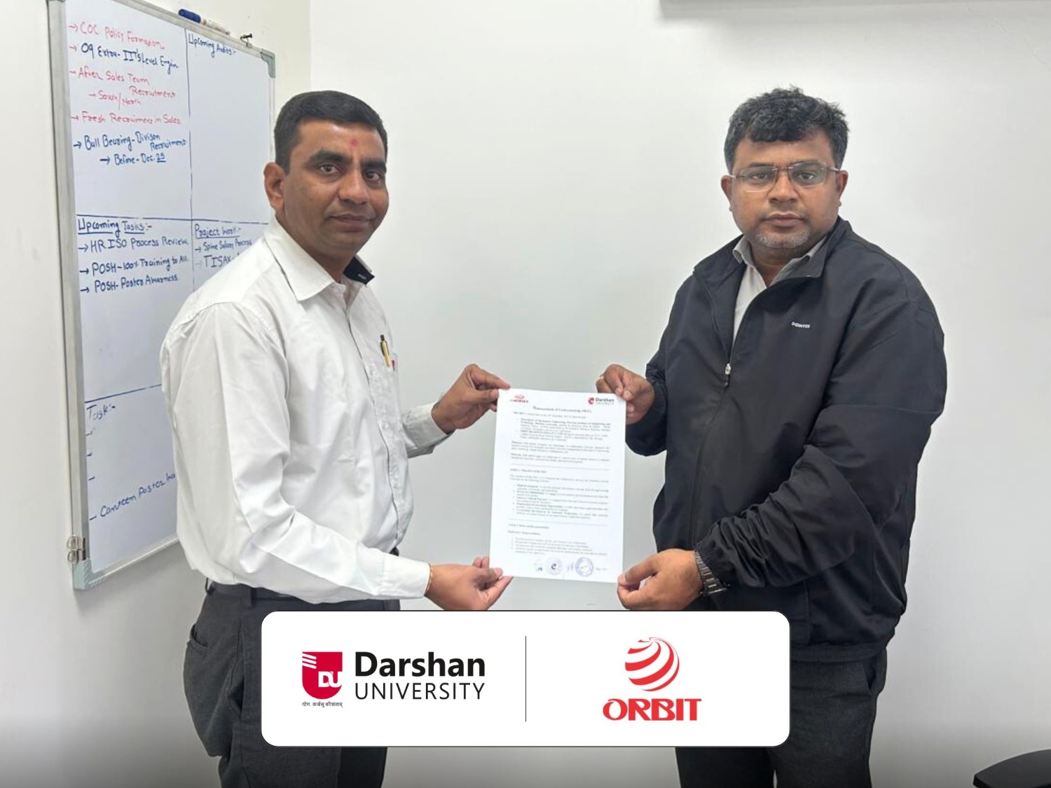 Photos of MoU with Orbit Bearings India Private Limited