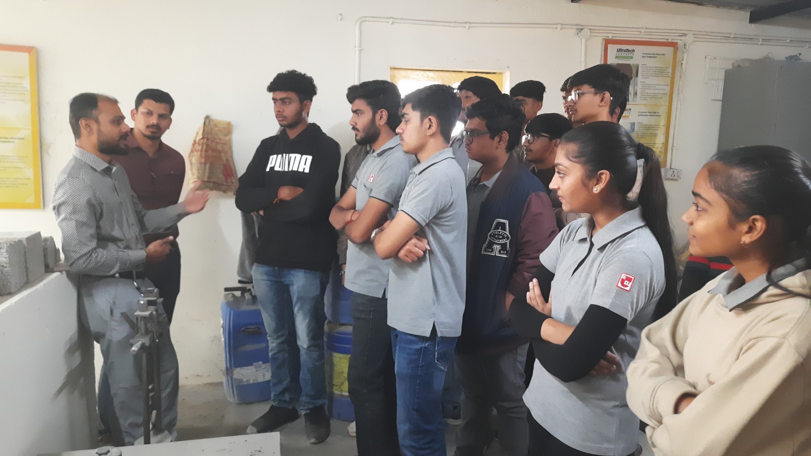 Photos of 4th semester students of diploma in civil engineering visited Ultratech RMC Plant