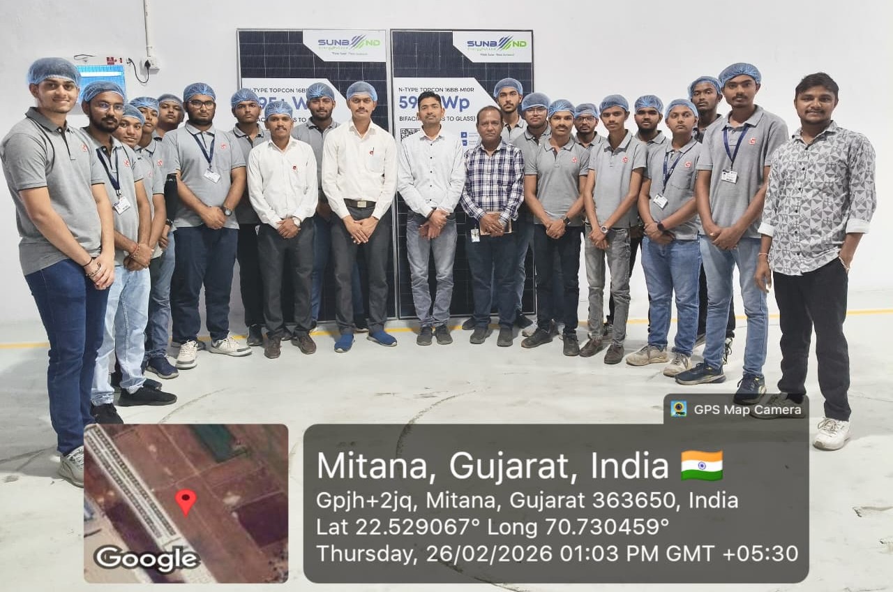 Photos of Industrial Visit to Sunbond Energy Pvt. Ltd.: Exploring Advanced Solar PV Module Manufacturing